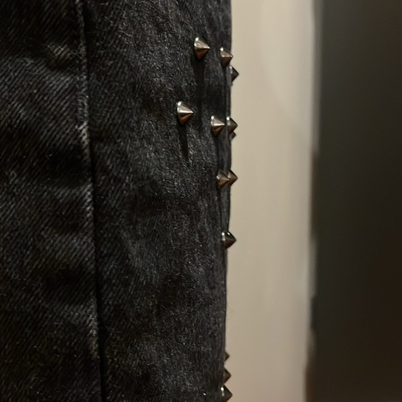 Carmar black wash studded denim skirt size 27 - Picture 5 of 12